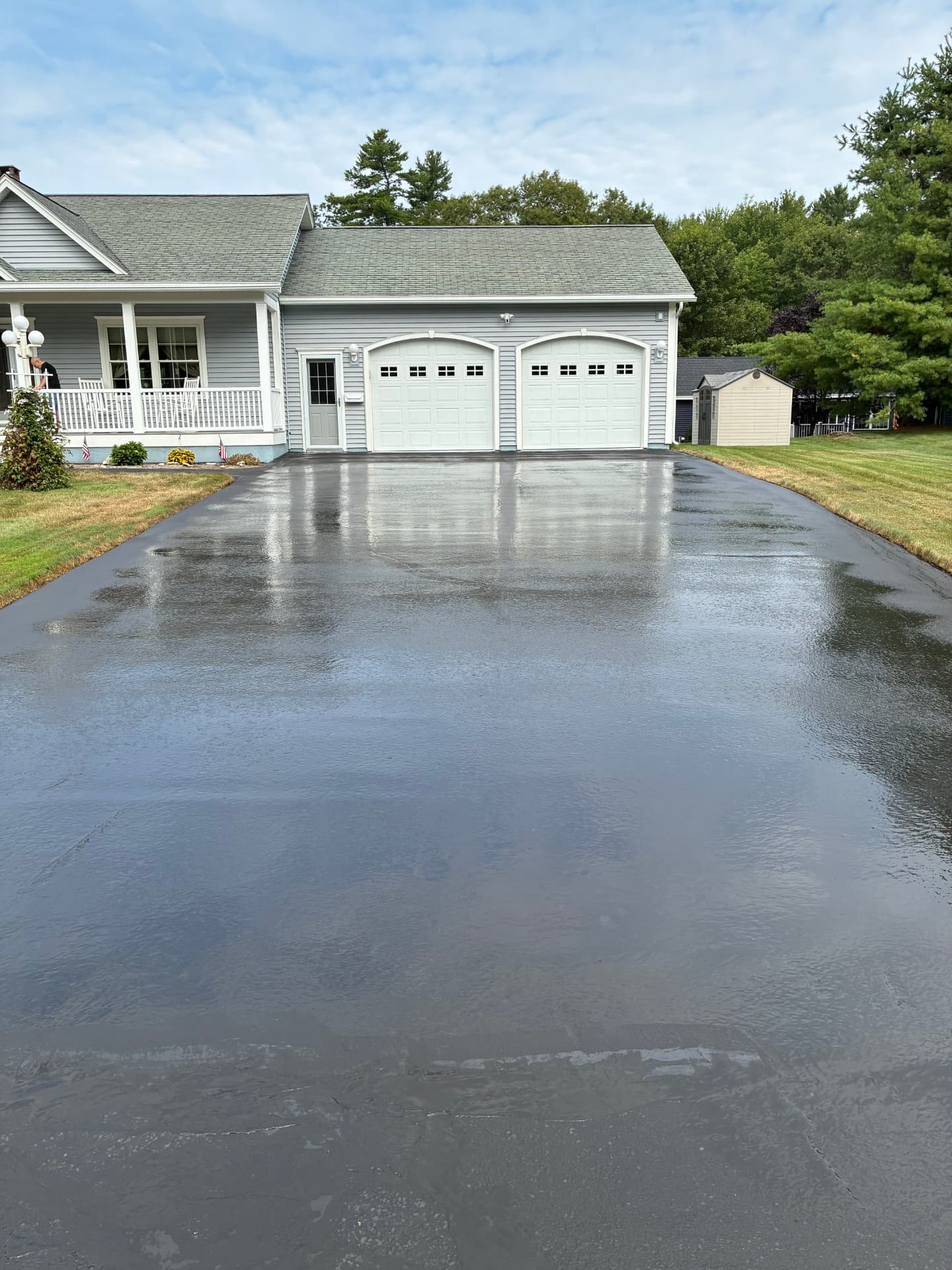 ACTS Services crew doing sealcoating work in York, Maine